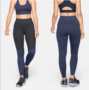 Outdoor Voices Heathered Blue/Black Leggings Size Small GUC Activewear Athletic - Picture 1 of 6