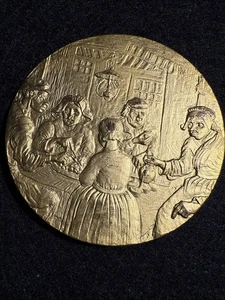 VINCENT VAN GOGH Medaillon aus vergoldetem massivem Bronze "DIE KARTOFFELFRESSER" - Bild 1 von 9