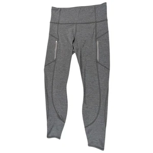 Athleta Rainier Jaspeado Ajustado TALLA MEDIANA Gris Jaspeado Bolsillos con Cremallera Reflectante - Imagen 1 de 7