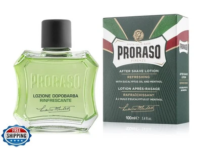 Loção pós-barba Proraso para homens, refrescante e tonificante com mentol e eu - Imagem 1 de 4