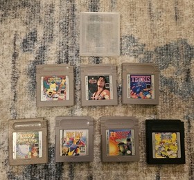 Lot Of 7 NES Gameboy Games Tetris, Kirby's Dreamland, Krusty's Fun House, Etc