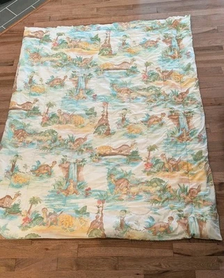 RARE Vintage The Land Before Time Twin Comforter Bedding Blanket 1987 Littlefoot - Image 1 of 4