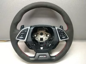 2016-2021 Camaro GM ZL1 Heated Automatic Suede Steering Wheel Red Stitching - Picture 1 of 3