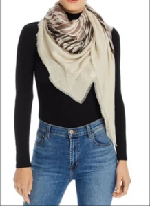 Echo Wavy Lines Patch Scarf, Natural - Picture 1 of 1