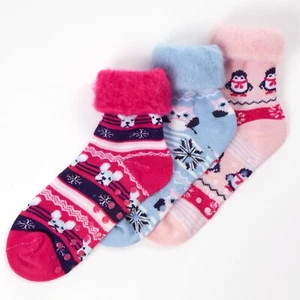 Ladies Patterned 3 Pack Extra Cosy Bedsock - Picture 1 of 10