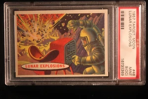 1957 Topps Target Moon #48 Lunar Explosions Blue Back PSA Mint 9 (OC) - Picture 1 of 3