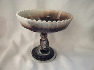 EAPG Challinor & Taylor JENNY LIND Slag Glass Compote - Picture 1 of 10