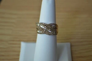 0,50 Karat natürlicher Champagner Diamant/Diamant Ring ~ 14K RG über Feinsilber Größe 6 - Bild 1 von 12