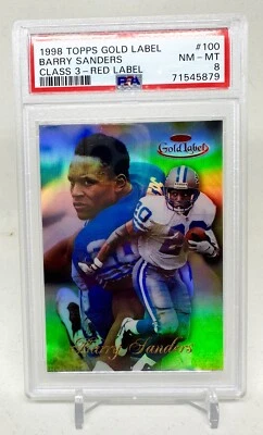 1998 TOPPS GOLD LABEL CLASS 3 RED BARRY SANDERS SP /25 PSA 8 RARE - Image 1 of 2