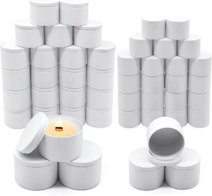 48-Pack Candle Tins, 24Pcs 4Oz + 24Pcs 8Oz Candle Jars for Making Candles, Small - Picture 1 of 12