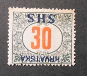 JUGOSLAVIA ,JUGOSLAVIJA STATO SHS 1918 CROAZIA " Segnatasse" 30fl MH* Varietà - Imagen 1 de 1