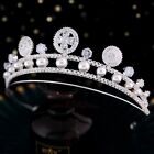 5.8cm Tall CZ Crystal Pearl Tiara Crown Wedding Bridal Queen Princess Prom