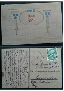 1911 Austria-Hungary Postcard " Hoch Anna" ties 5H stamp Neustadt - Picture 1 of 3