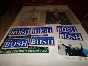 Lote de 10 pegatinas vintage de artículos políticos de George H. Bush inauguración - Imagen 1 de 12