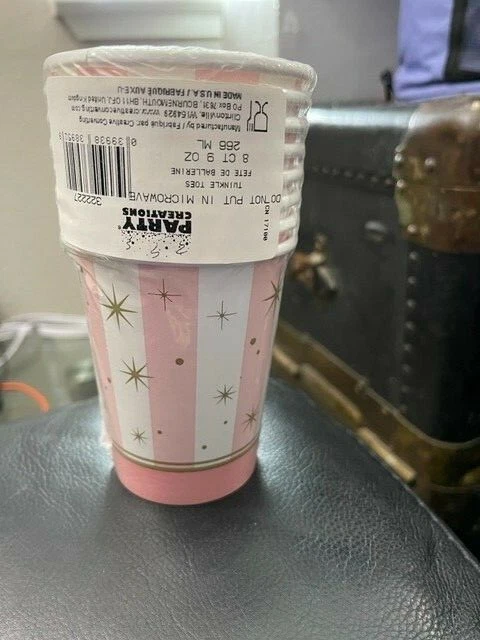 Twinkle Toes Ballerina 9oz Paper Hot/Cold Cups 8 Per Pack Ballerina Birthday New - Image 1 of 1