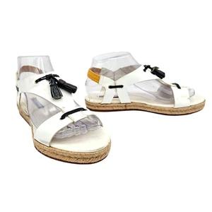 RALPH LAUREN PURPLE LABEL Flats, White Patent Leather, Elastic Slingback, Size 7 - Picture 1 of 10