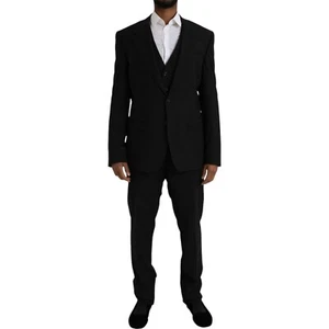 DOLCE & GABBANA Suit Black Polyester STAFF Formal 3 Piece EU54/US44/XL 3000usd - Picture 1 of 14