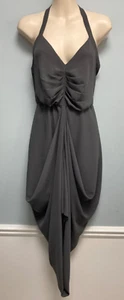 NWT Anthropologie Paper Crown & Rifle Paper Co Size XS Draped Gray Halter Dress - Picture 1 of 6