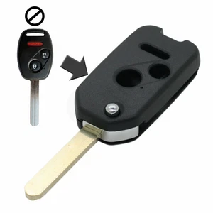 Flip Key Shell+Blank refit for HONDA Odyssey Accord CR-V Fit Remote Key 3 Button - Picture 1 of 3