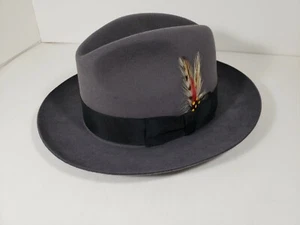 BORSALINO DEEDY FUR FELT HAT FEDORA GRAY  - Picture 1 of 7