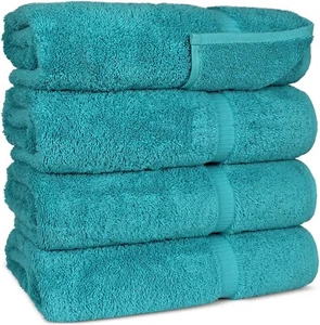 FTB Hotel Collection Luxurious Turkish Soft Cotton 4 Pieces Bath Towels 700 GSM - Picture 1 of 21