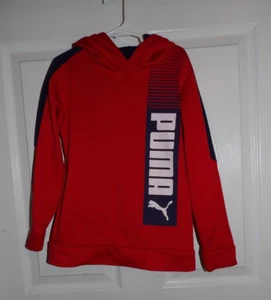 PUMA Boys' Red & Blue Hoodie Pull-Over Sweatshirt - Size 7 - Picture 1 of 4