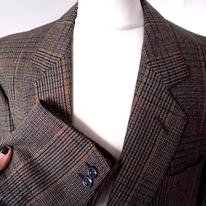 Swaine Adeney Brigg Brown Harris Tweed Check 100% Wool Men's Blazer Jacket 42" - Picture 1 of 11