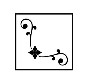 1- 5.5x5.5 inch Stencil, (VI-16) Corner Design (6mil) - Picture 1 of 2