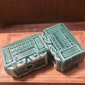 Trolley S & P Shakers grün Keramik Gartenwagen Museum Japan 3" Urlaub - Bild 1 von 5