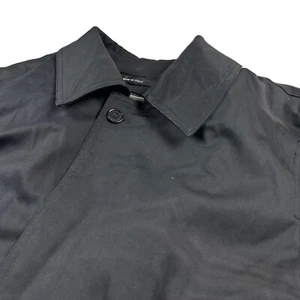 Frank Stella Men's Cotton/Wool Rain System Trench Coat Lined Black • Italy • 44R - Picture 1 of 8