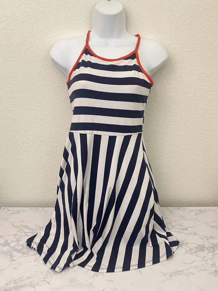 Vestido Epic Treads Sin Mangas Niñas L Pullover Azul Rayas Correa Espagueti R Foto 1 de 4