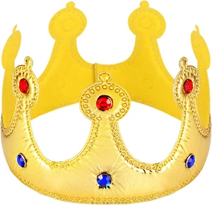 Golden King Crowns, Delicate Birthday Crown Hat for Kids Birthday Baby Shower Pa - Picture 1 of 9