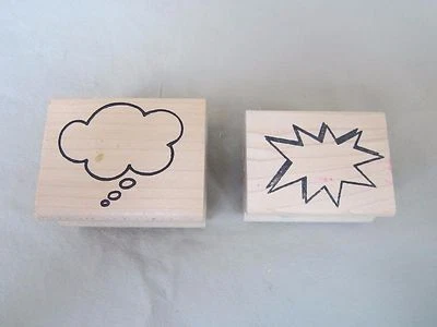 Sello artesanal de goma sobre madera de Judi Kins 1 pieza. Sello Cloud 1 pieza. Star Burst 2 p  Foto 1 de 3