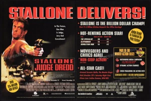 JUDGE DREDD__Original 1995 Trade print AD/ ADVERT__Sylvester Stallone_Diane Lane - Picture 1 of 3