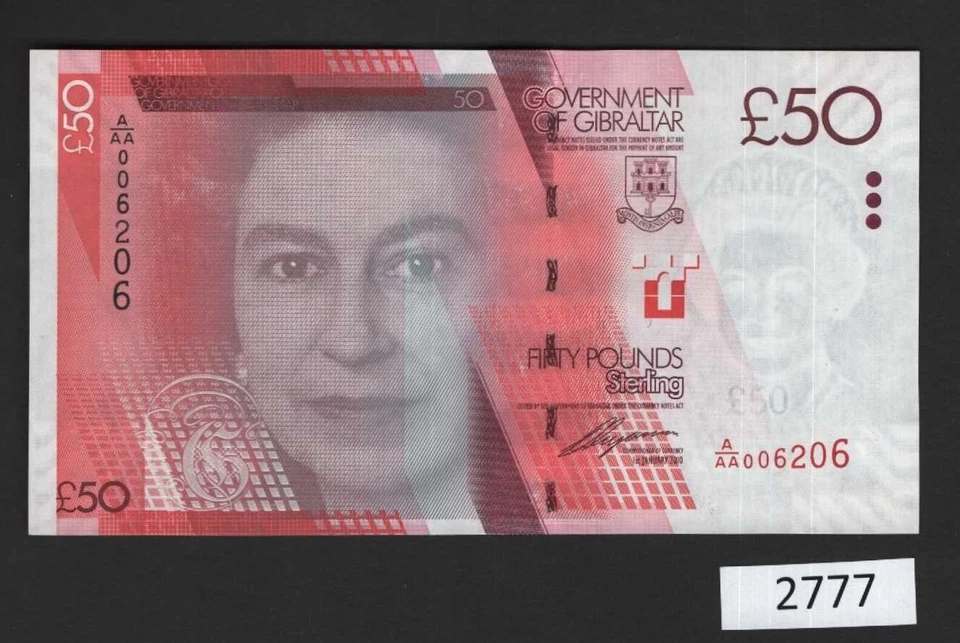 (BN-2777) Gibraltar P-38 UNC,  £50 of 2010 with serial # A/AA 006206 - Image 1 of 1