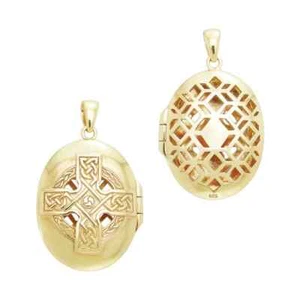 Cruz Céltico 925 Plata de Ley Medallón Colgante Religioso Joyería Oro Vermeil - Imagen 1 de 3