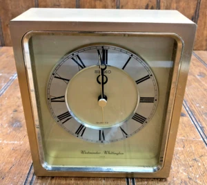 1980's Seiko Westminster-Whittington Battery Operated Mantle Clock w/Chimes - Picture 1 of 6