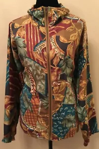 Vintage EVR DIV Rousso Apparel Group Mock Neck Jacket Medium Multi-Color Silk - Picture 1 of 10