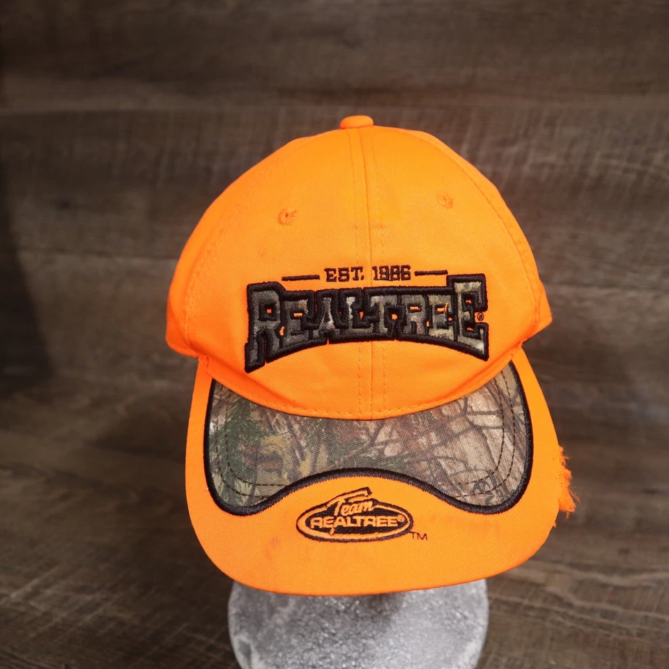 Realtree Team Adult Orange & Camo Visor Cap Hat Adjustable Strapback - Image 1 of 4