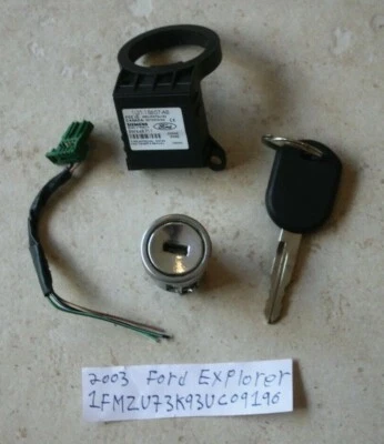 1L2T-15607-AB 02-05 Ford Explorer Ignition Cylinder+Anti Theft Pats transceiver - Image 1 of 4