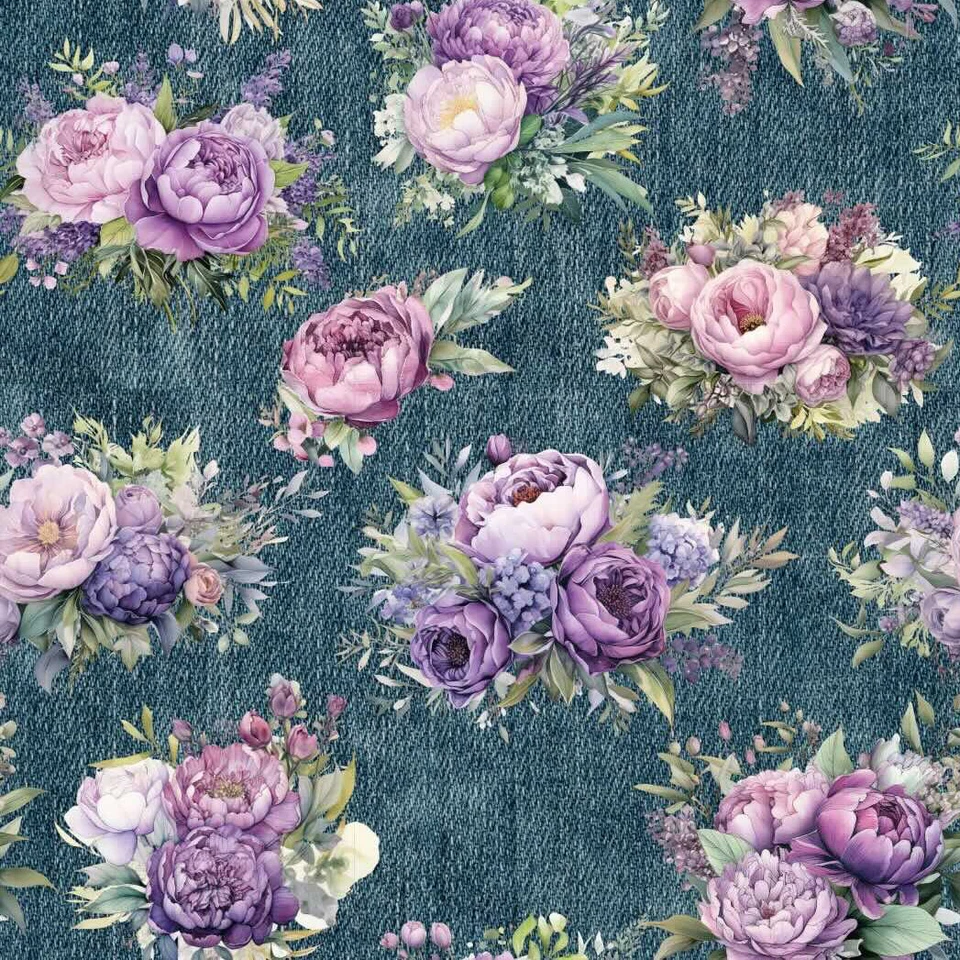 French Terry Druck PEONIE LOVE by Jessy Sewing, jeans - Bild 1 von 1