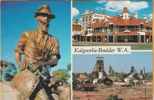 KALGOORLIE - BOULDER WESTERN AUSTRALIA 3 SCENES ROLISH POSTCARD - Picture 1 of 2