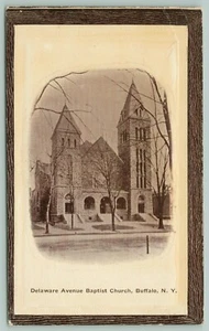 Buffalo NY~Delaware Avenue Baptist Church Vignette~Frame Border~Emboss~1910 - Picture 1 of 2