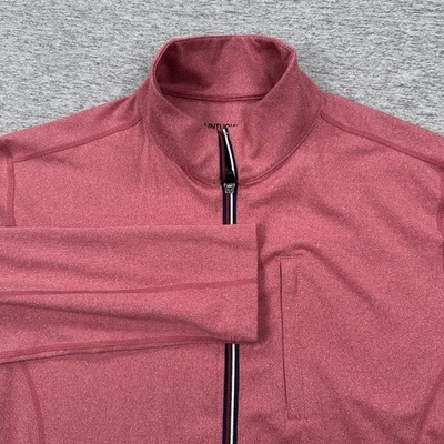 Chaqueta Untuckit Para Hombre Mediana Roja Cremallera Completa Rendimiento Elastizada Pista Deporte Activo Foto 1 de 4