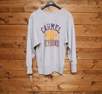 Sweat-Shirt Champion Reverse Wave Taille L Utilisé (Sa2195) Gris Vintage Made US - Photo 1/4