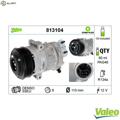 COMPRESSOR AIR CONDITIONING 813104 FOR ALFA ROMEO FIAT FIORINO/Box/Body/MPV 1.2L - Image 1 of 4