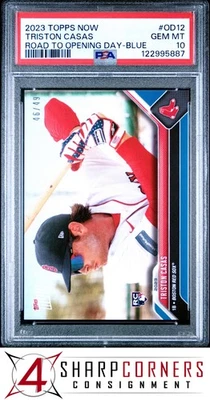 2023 TOPPS NOW ROAD TO OPENING DAY BLUE #OD12 TRISTON CASAS RC #/49 POP 3 PSA 10 - Image 1 of 3