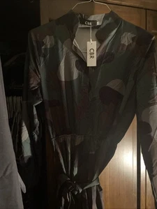 Pants Jumpsuit Camouflage With Belt. Exclusive Selection By CBR Woman’s Sz Lg - Picture 1 of 4
