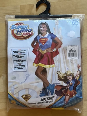 New Rubie's Costume Kids DC Superhero Girls Deluxe Supergirl Costume Sz L - Image 1 of 4