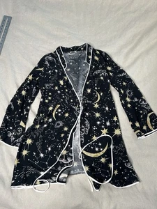 RIXO LONDON Constellation Star Crescent Moon Print Robe Viscose B11 XS - Picture 1 of 10